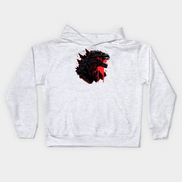 godzilla Kids Hoodie by piratesnow